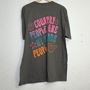 Women’s L/XL‎ Short Sleeve Top NWT Cowboy Smiley Face Rodeo Western Festival